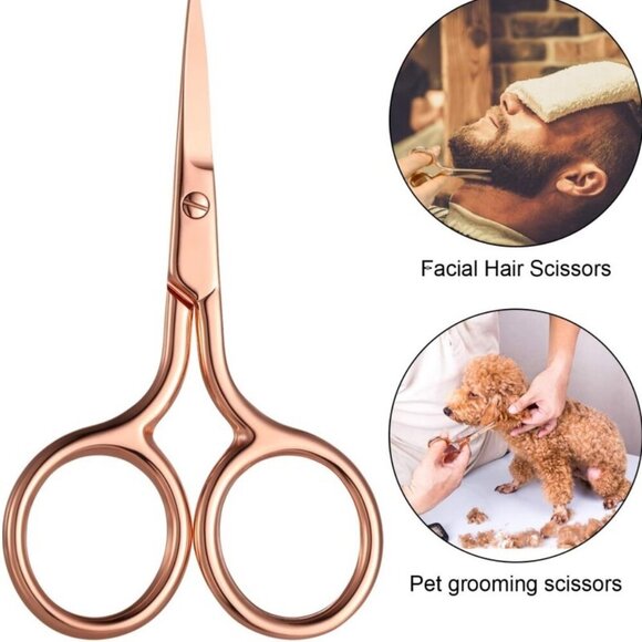 Stainless Steel Mini Beauty Grooming Scissors, Rose Gold - Picture 2 of 7